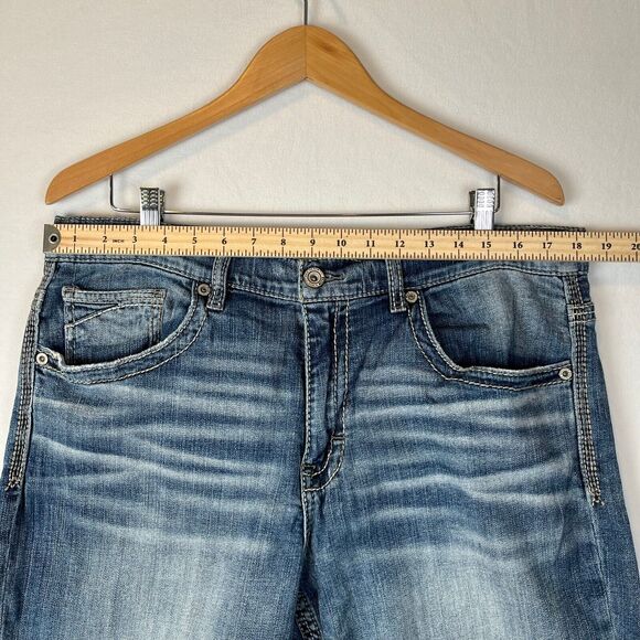 BKE Jeans Mens 34x33 Blue Seth Straight Mid Rise Medium Wash Denim 34L - Picture 6 of 13